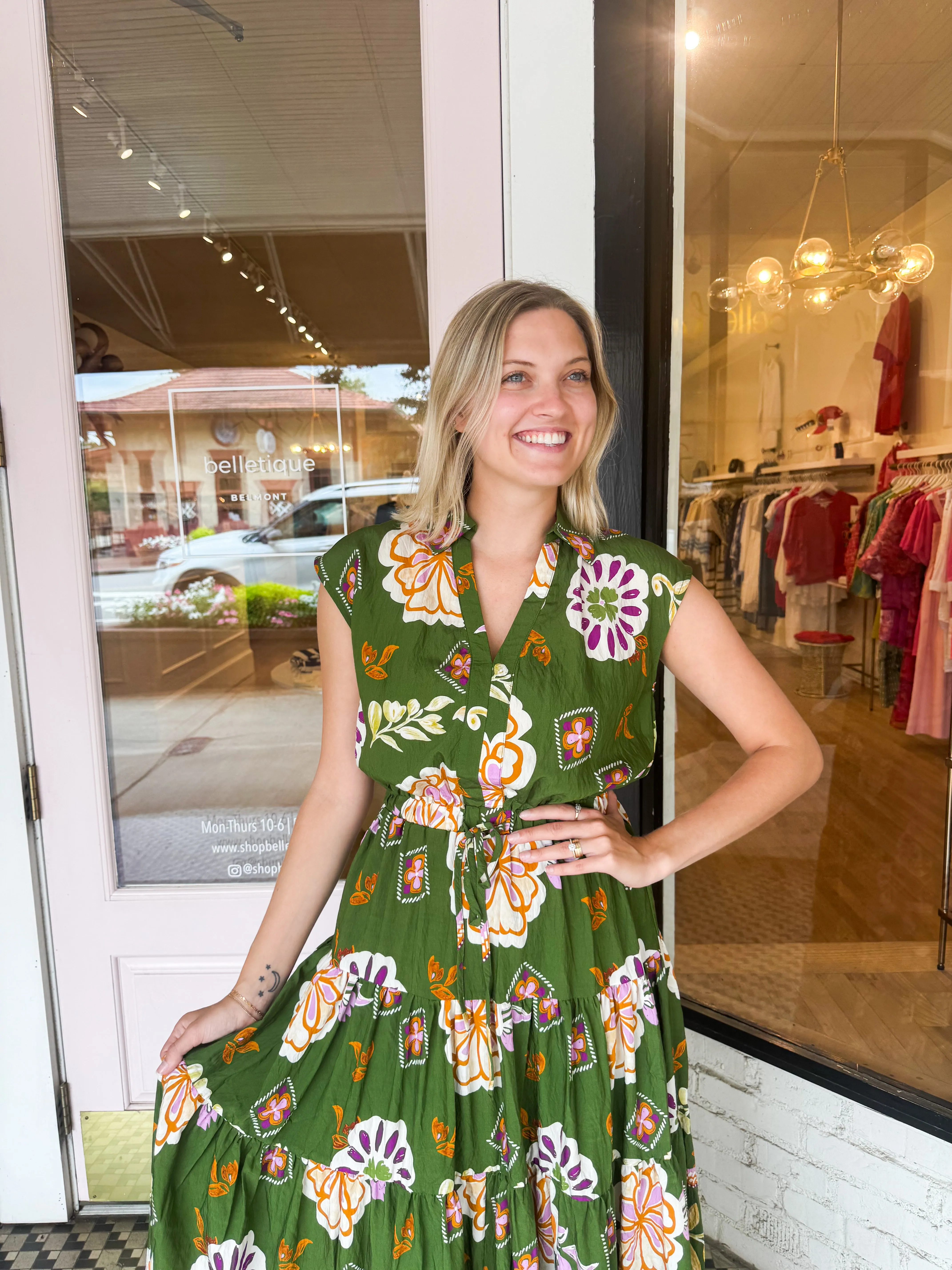 Tiered Maxi Dress | Olive sold by Belletique product image thumbnail 2