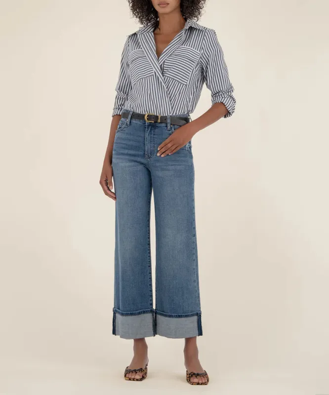 Meg High Rise Wide Leg | Incontrovertible Wash sold by Belletique