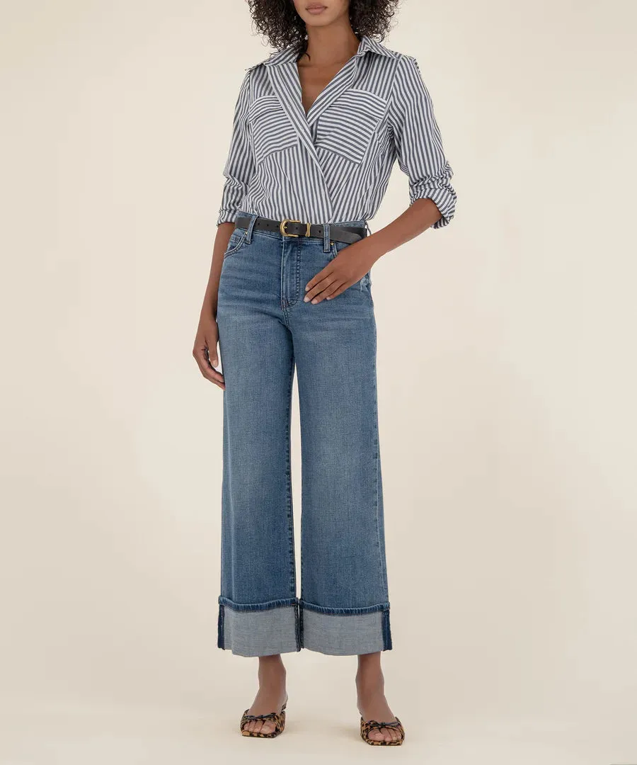 Meg High Rise Wide Leg | Incontrovertible Wash sold by Belletique