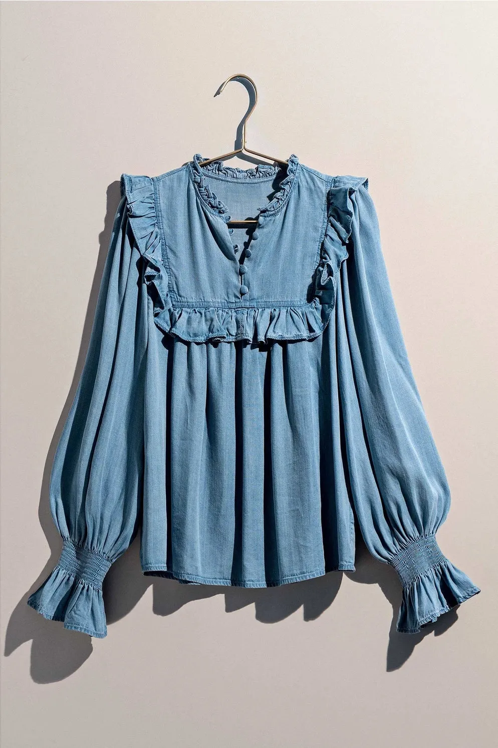 Ruffled Tencel Blouse sold by Belletique product image thumbnail 3