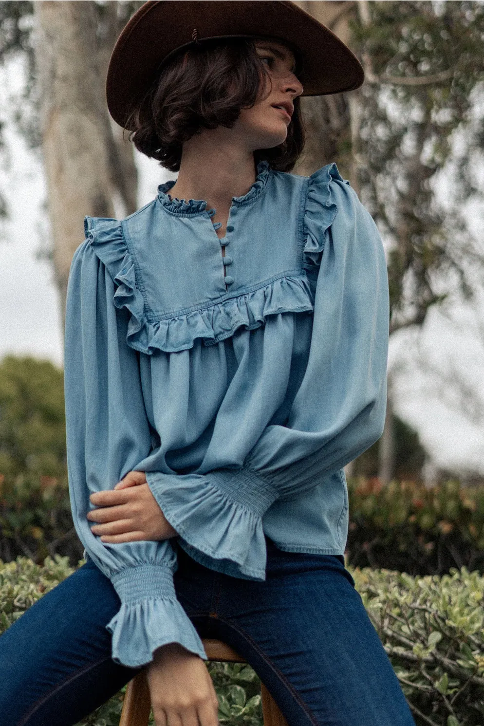Ruffled Tencel Blouse sold by Belletique product image thumbnail 2