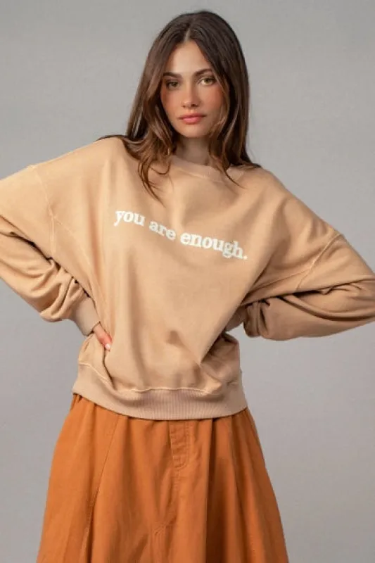 You Are Enough Crewneck Sweatshirt sold by Belletique