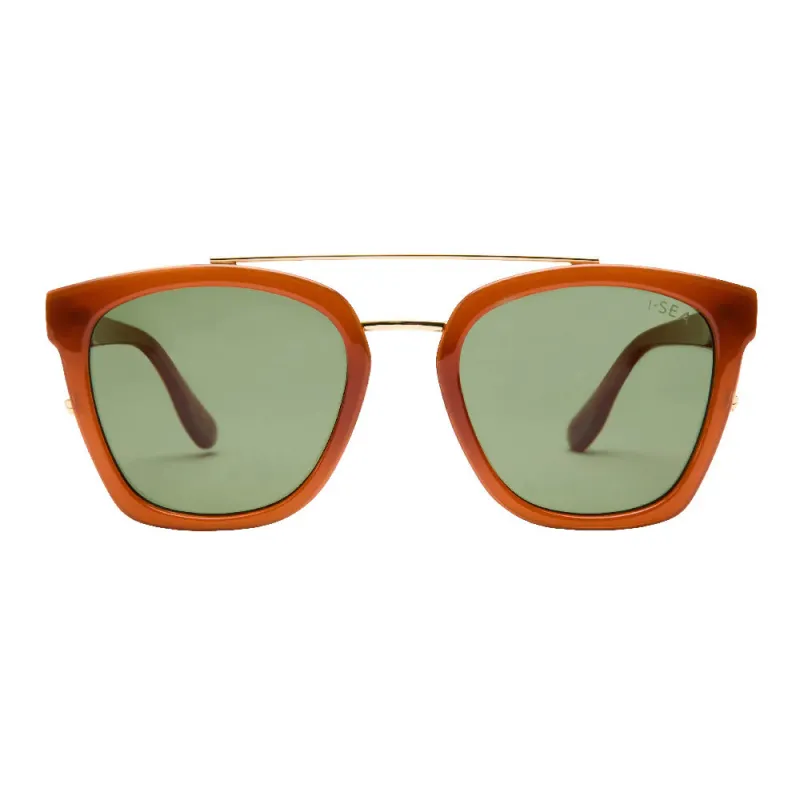 Chloe Sunglasses | Maple/Green sold by Belletique