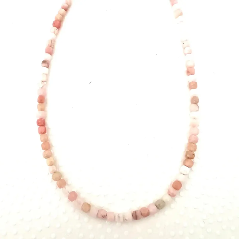 Hand Cut Gemstone Necklace | Pink Opal sold by Belletique