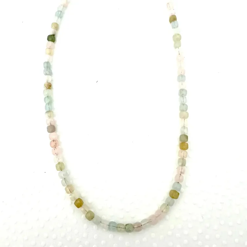 Hand Cut Gemstone Necklace | Morganite sold by Belletique