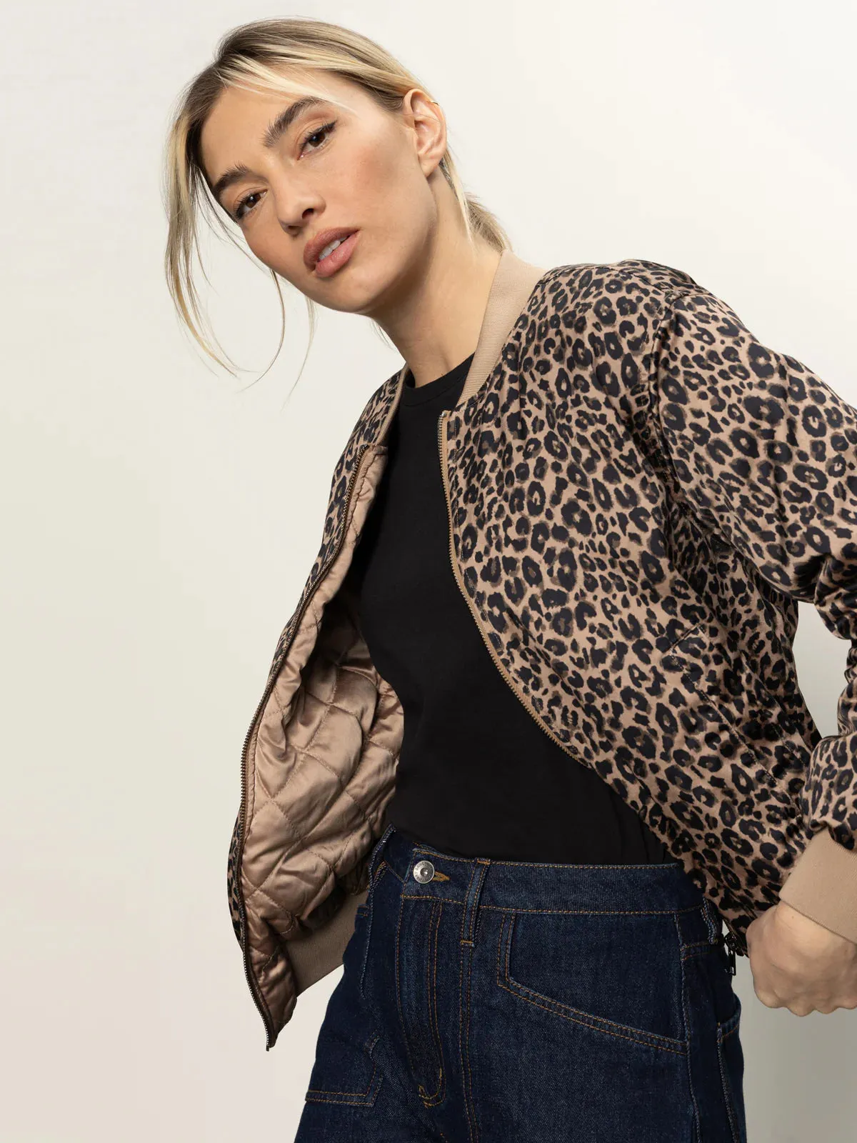 Monroe Sateen Bomber Jacket | French Kitty sold by Belletique product image thumbnail 2