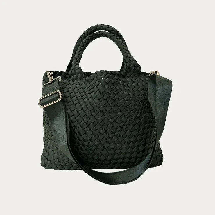 Lily Woven Neoprene Tote with Pouch | Army sold by Belletique product image thumbnail 2