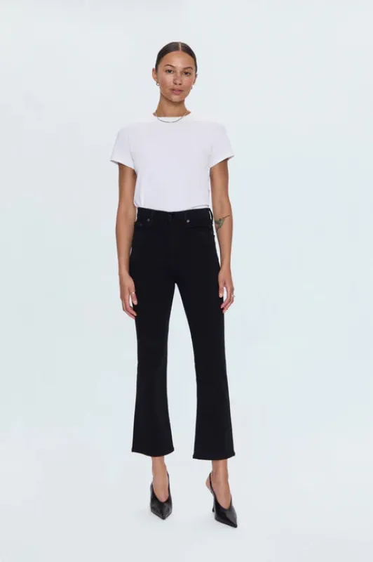 Lennon High Rise Boot Denim | Noir sold by Belletique