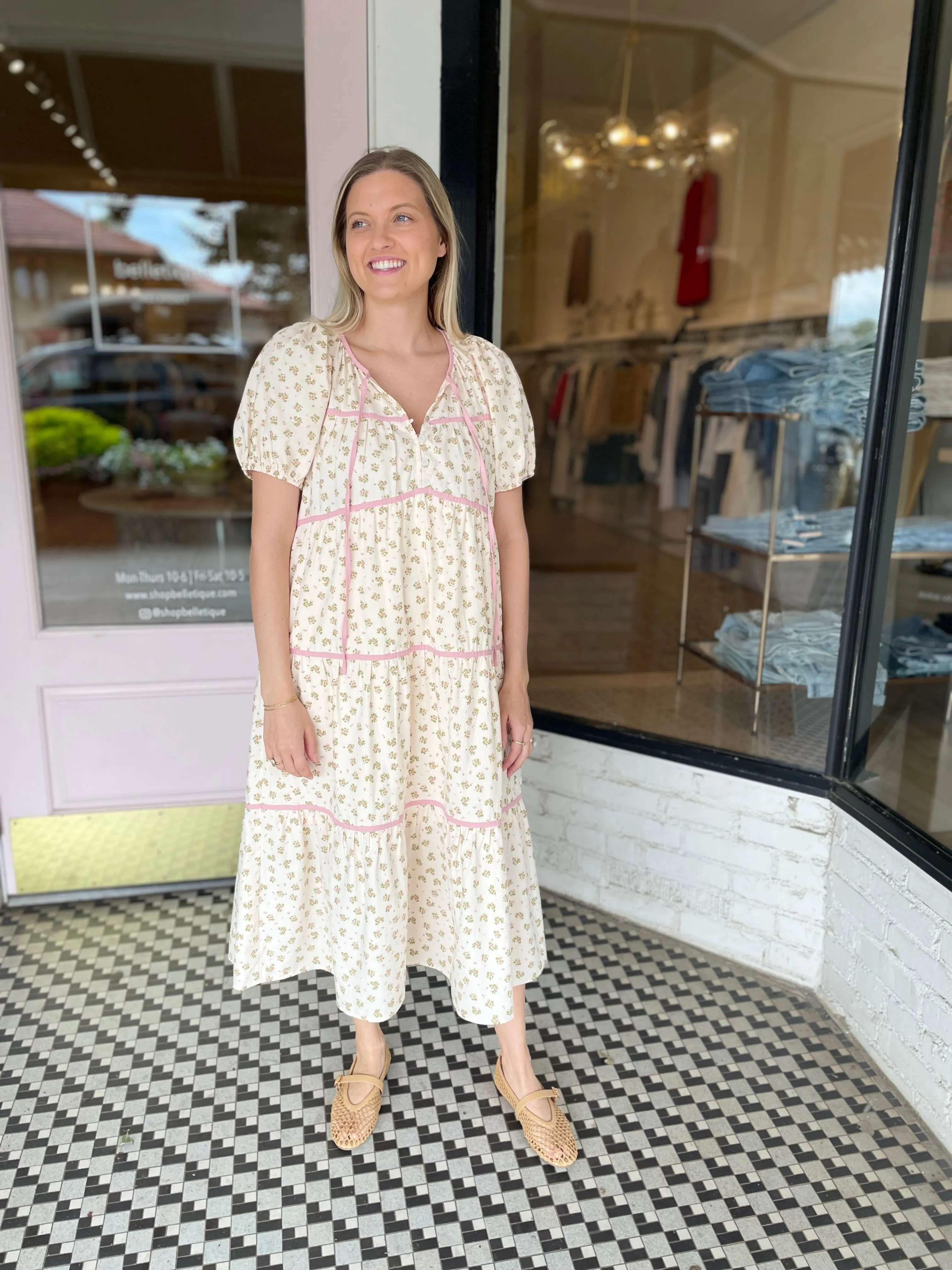 Sophie Midi Dress | Natural Rose sold by Belletique product image thumbnail 2