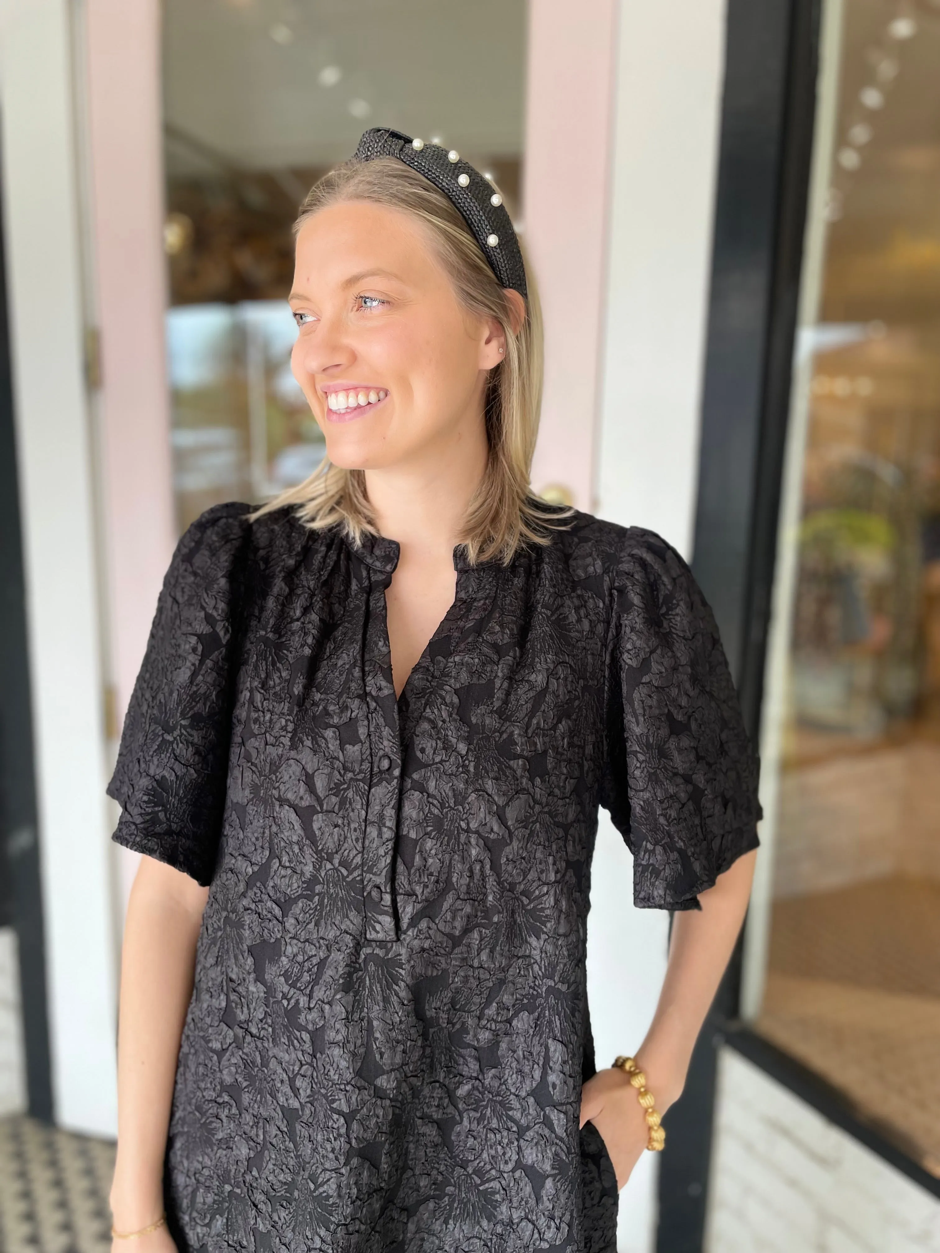 Jacquard Dress | Black sold by Belletique product image thumbnail 2