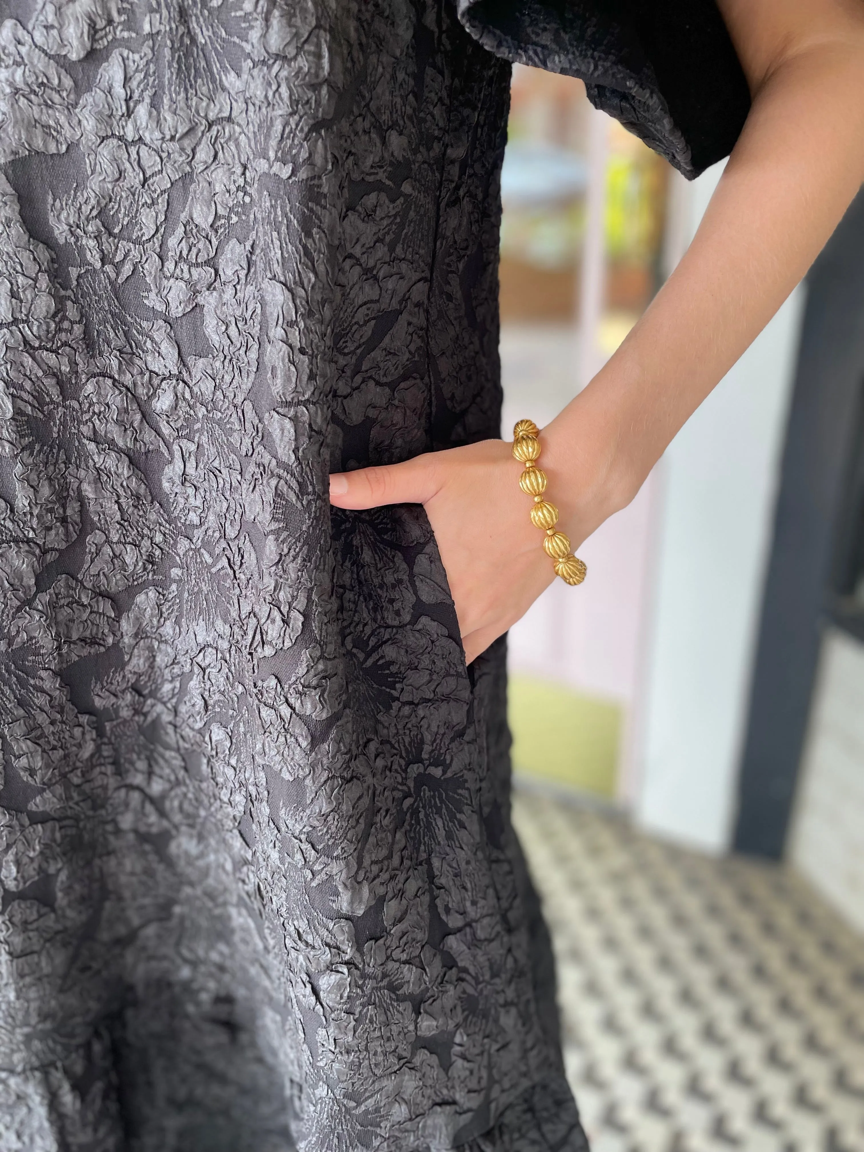 Jacquard Dress | Black sold by Belletique product image thumbnail 3