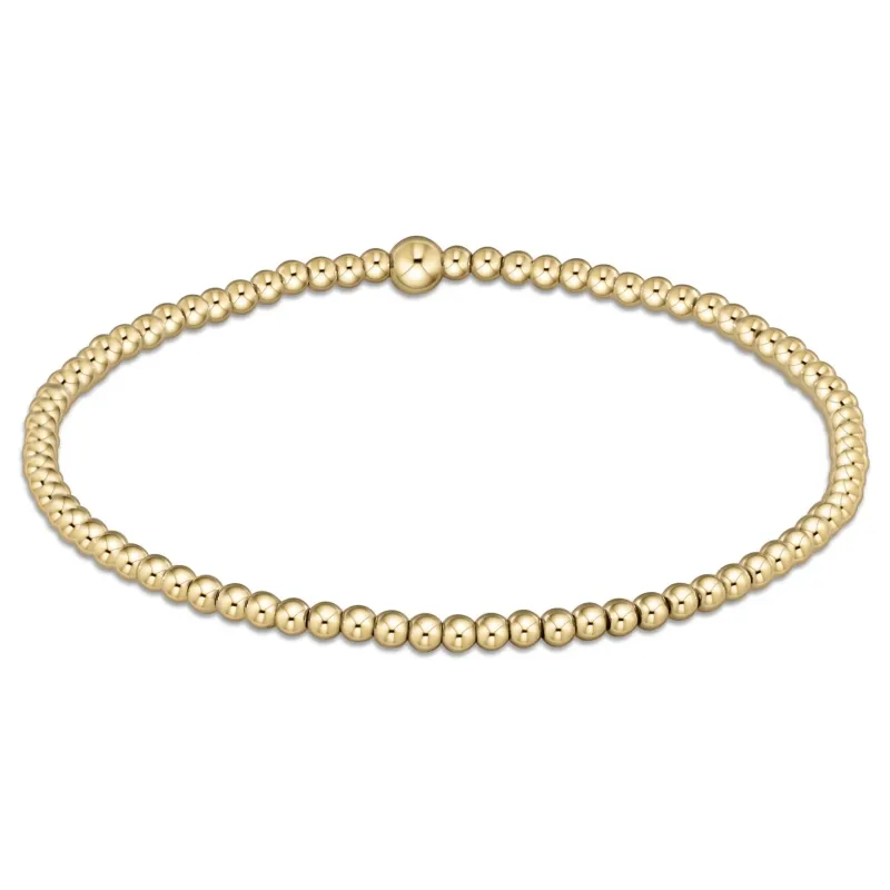 classic gold 2.5mm bead bracelet sold by Belletique
