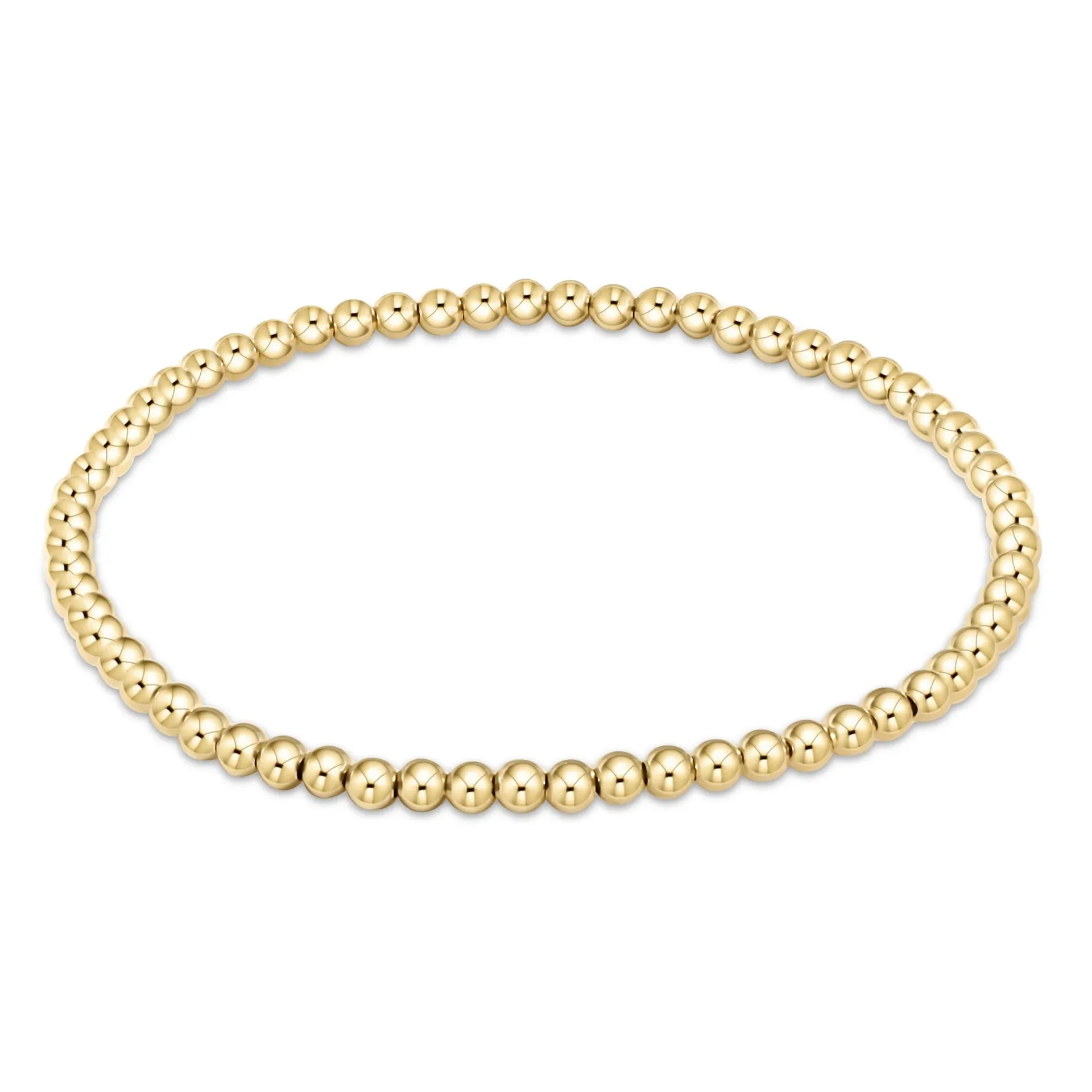 classic gold 3mm bead bracelet sold by Belletique