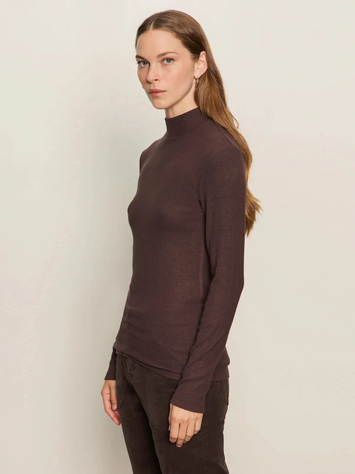 Long Sleeve Mock Neck Essential Top | Semi Sweet sold by Belletique product image thumbnail 3