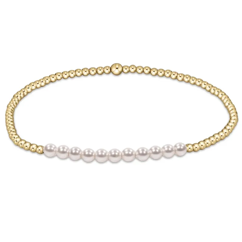 gold bliss 2mm bead bracelet - pearl sold by Belletique