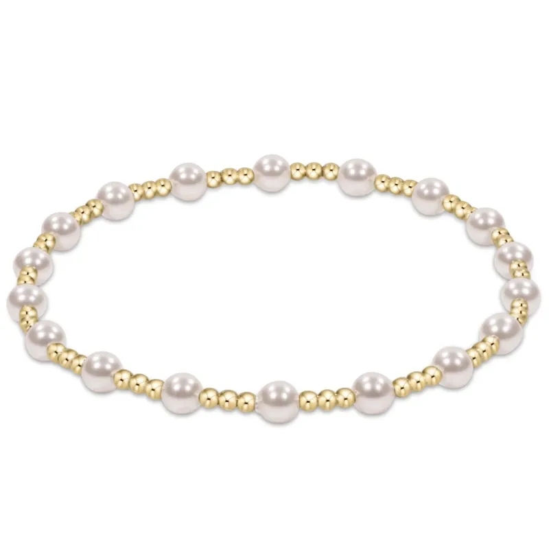 classic sincerity pattern 4mm bead bracelet - pearl sold by Belletique