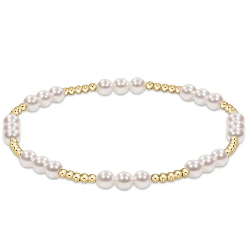 classic joy pattern 4mm bead bracelet - pearl sold by Belletique