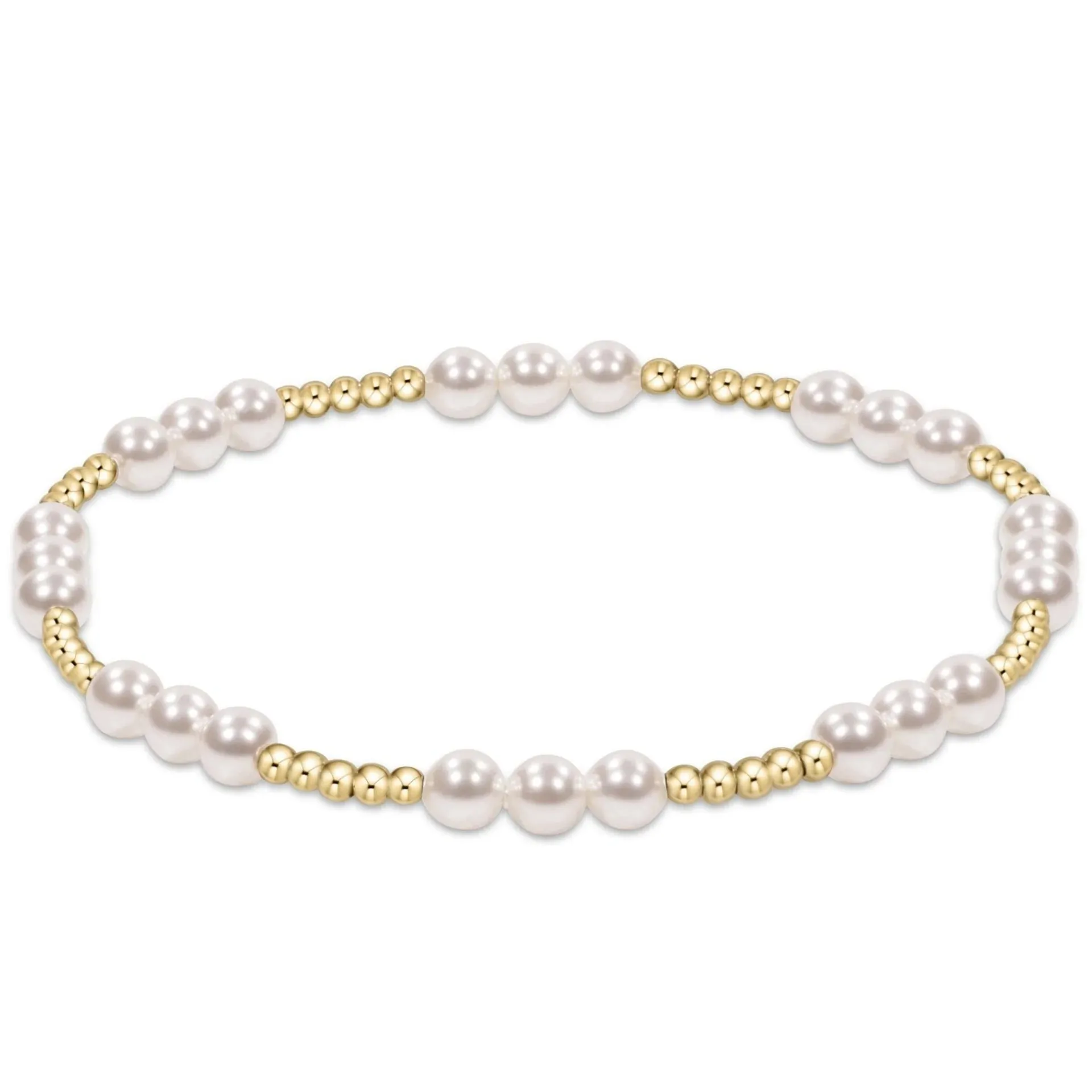 classic joy pattern 4mm bead bracelet - pearl sold by Belletique