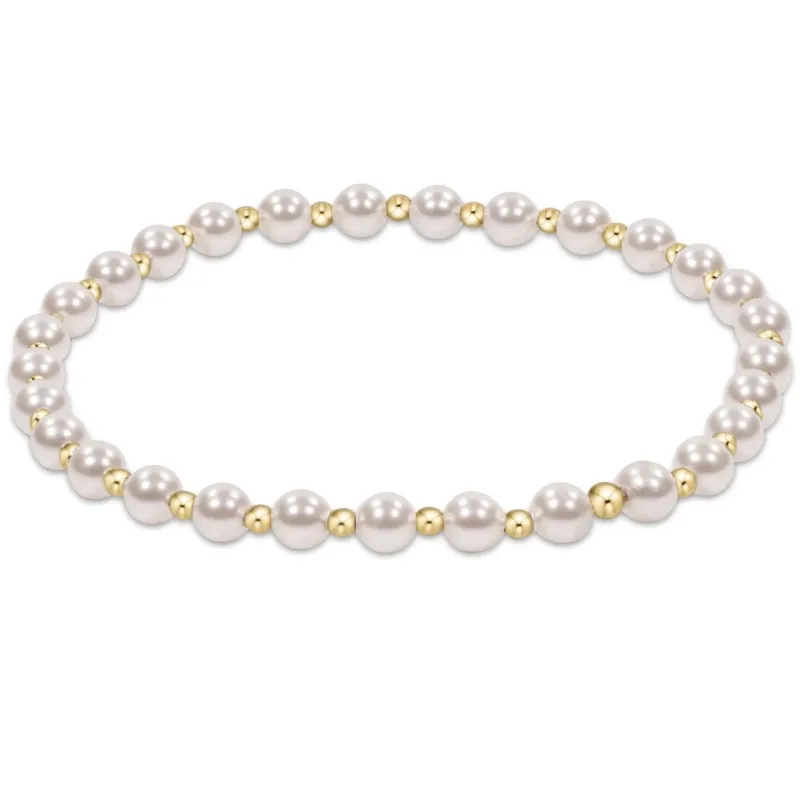 classic grateful pattern 4mm bead bracelet - pearl sold by Belletique