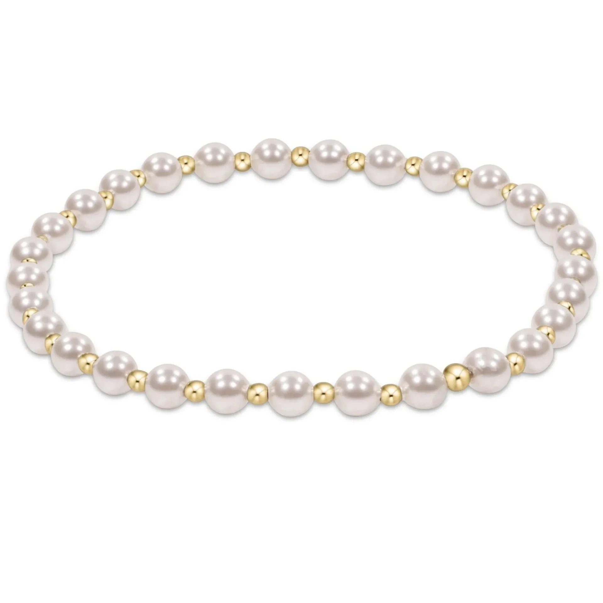 classic grateful pattern 4mm bead bracelet - pearl sold by Belletique
