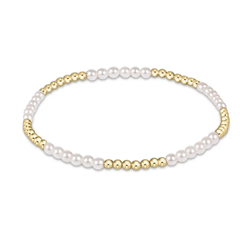 classic blissful pattern 2.5mm bead bracelet - 3mm pearl sold by Belletique