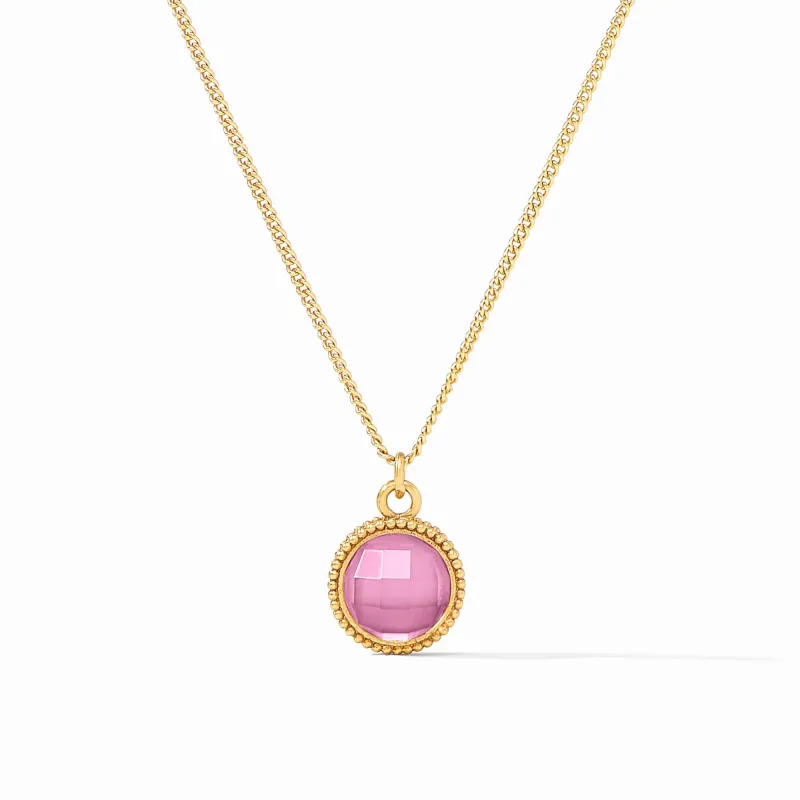 Fleur-de-Lis Solitaire Necklace | Tourmaline Pink sold by Belletique