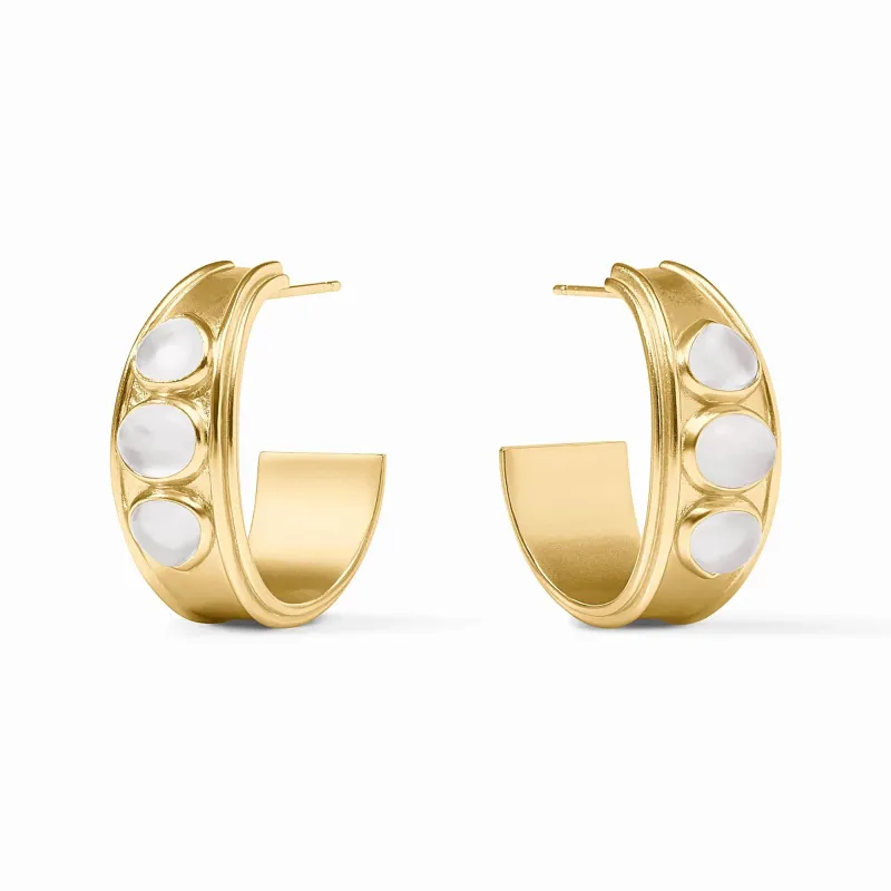 Dolce Stone Hoop Earrings | Clear Crystal sold by Belletique