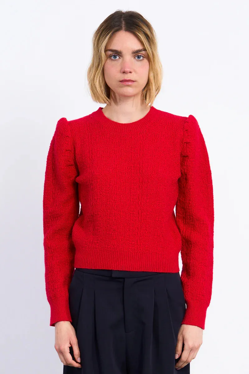 Structured Puff Sleeve Sweater | Red sold by Belletique product image thumbnail 2