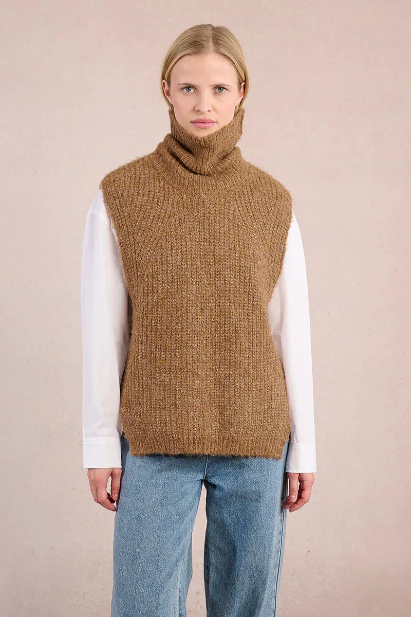 Open Sleeved Sweater Vest | Camel sold by Belletique product image thumbnail 3