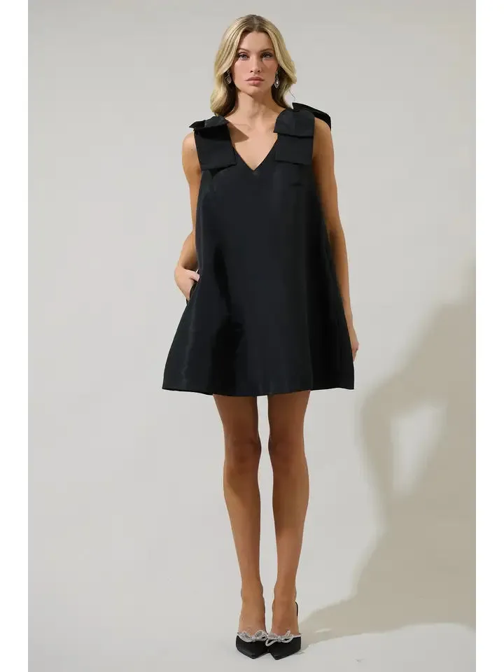 Alana Bow Mini Dress | Black sold by Belletique product image thumbnail 2