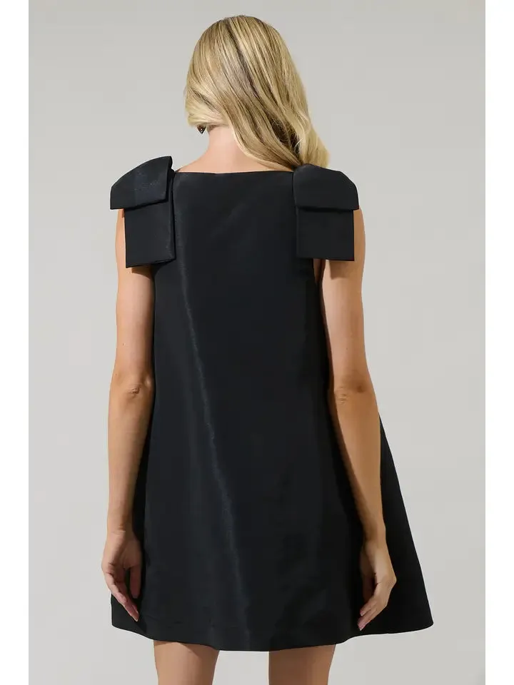 Alana Bow Mini Dress | Black sold by Belletique product image thumbnail 4
