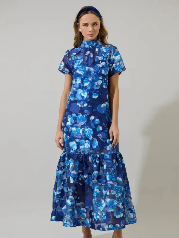 Abbie Floral Organza Maxi Dress sold by Belletique