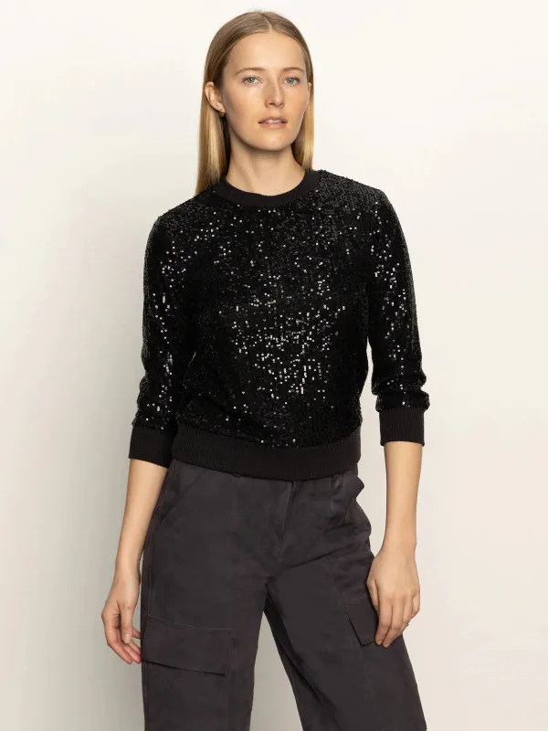 Relaxed Sparkle Popover | Black sold by Belletique