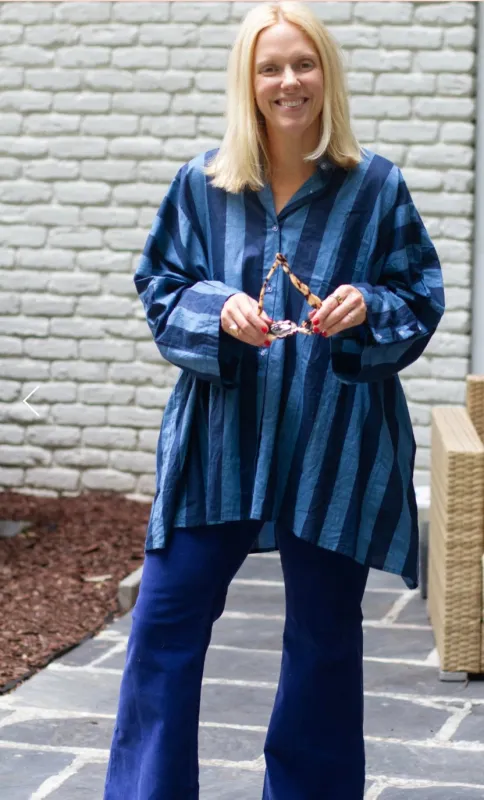 Boyfriend Button Down | Ward Navy sold by Belletique