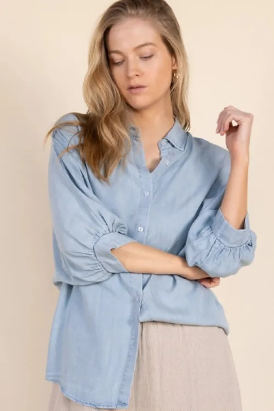 Tencel Denim Blouse sold by Belletique
