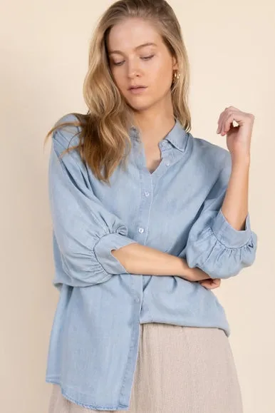 Tencel Denim Blouse sold by Belletique