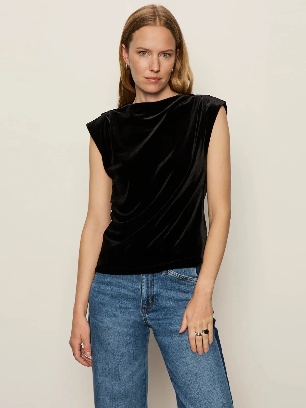 Pleated Sleeveless Top | Black sold by Belletique product image thumbnail 4