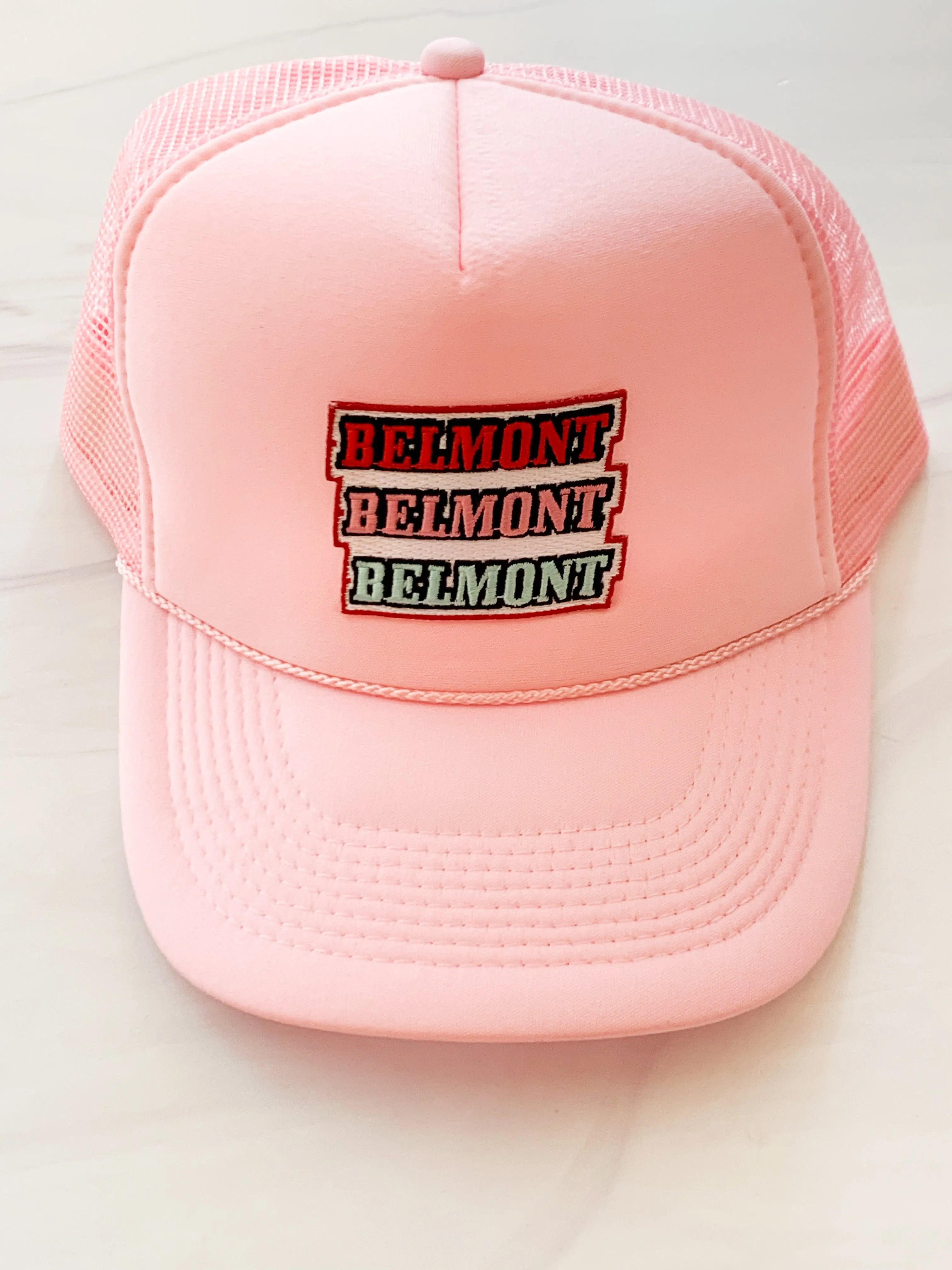Custom Belmont Trucker Hat l Pink sold by Belletique