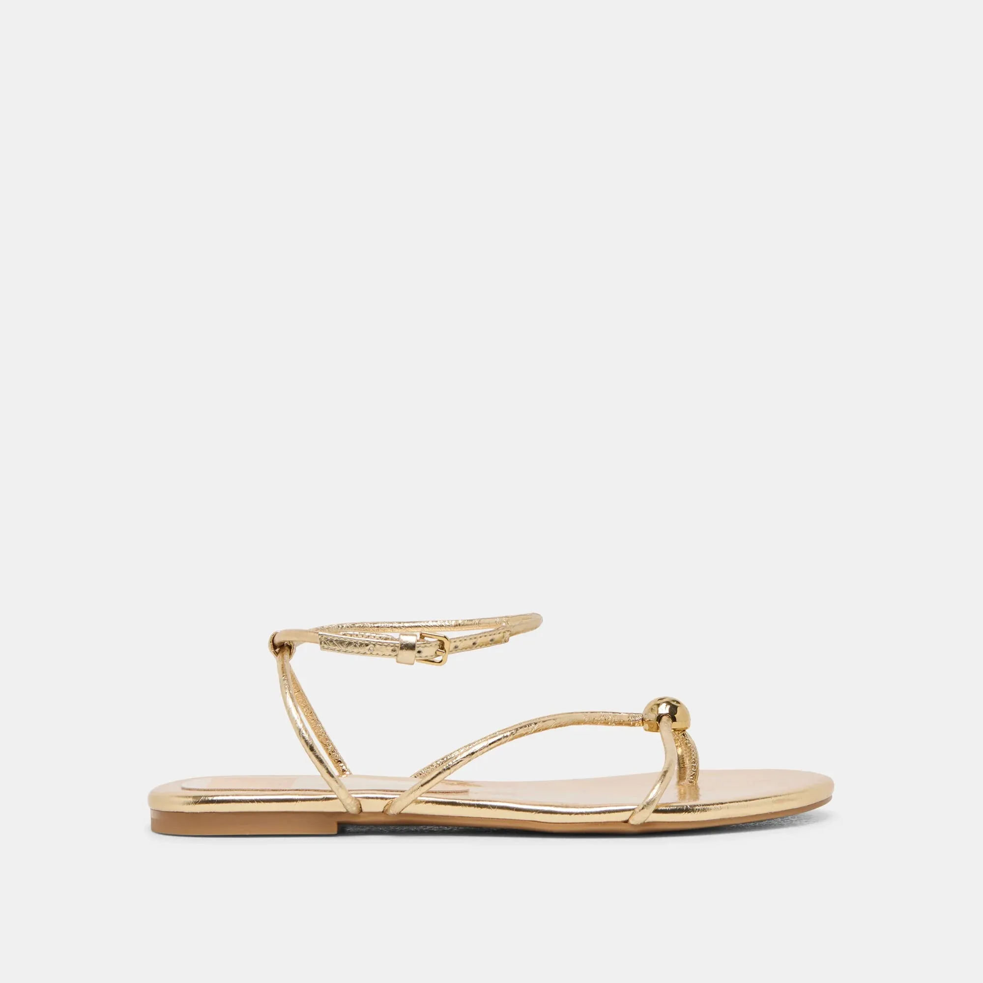 Kenley Sandals | Gold Leather sold by Belletique