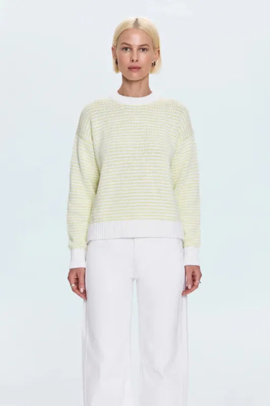 Aura Relaxed Crew Neck Sweater | Limeade sold by Belletique