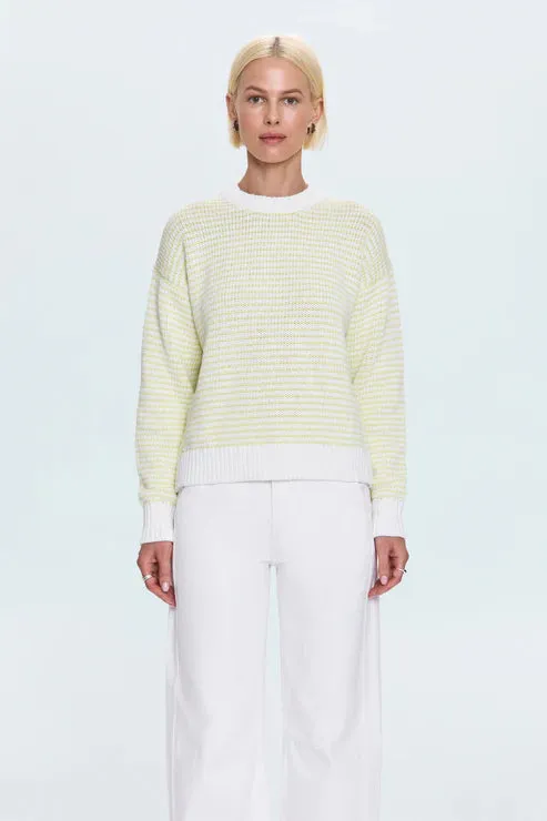 Aura Relaxed Crew Neck Sweater | Limeade sold by Belletique