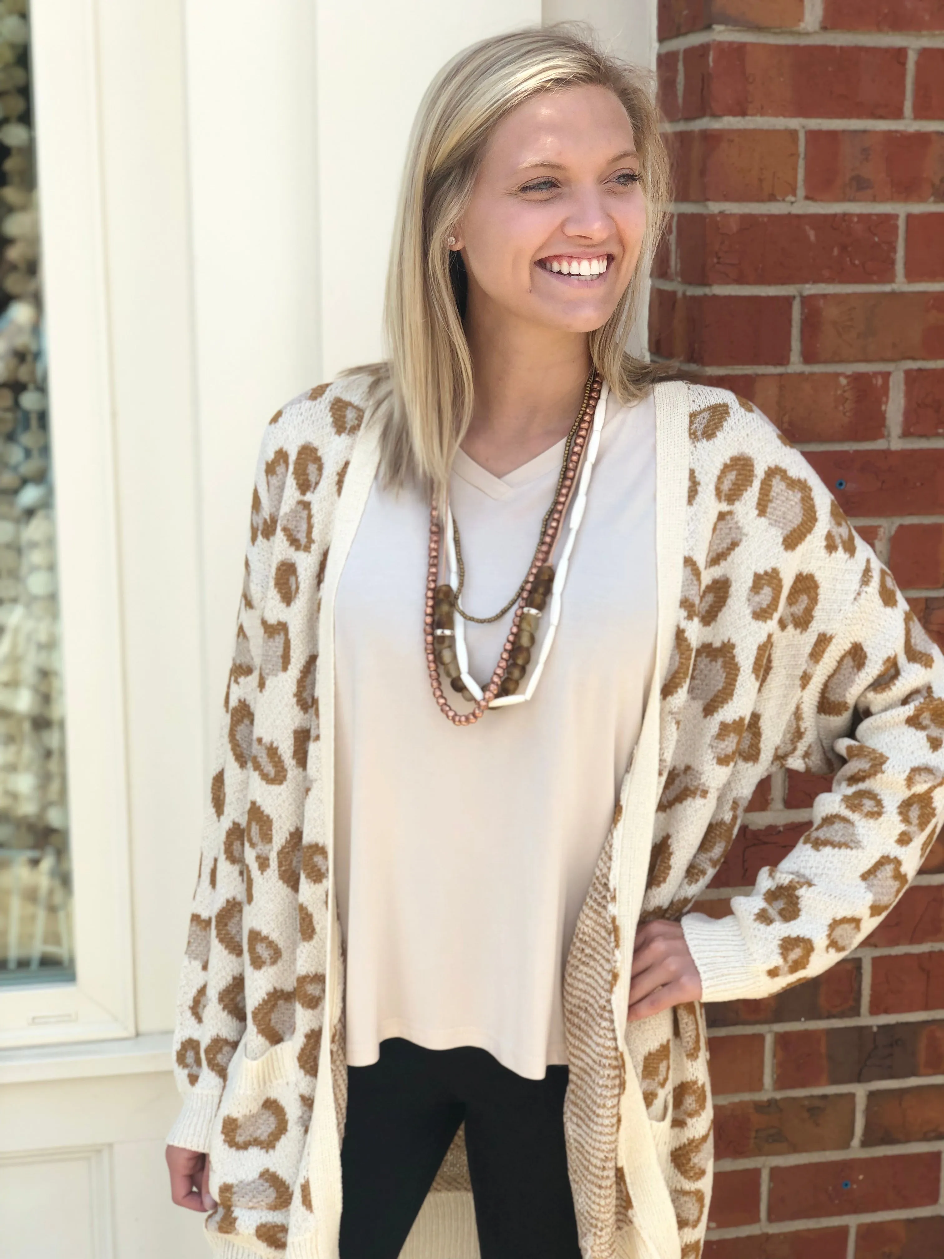 Leopard Knit Cardigan sold by Belletique