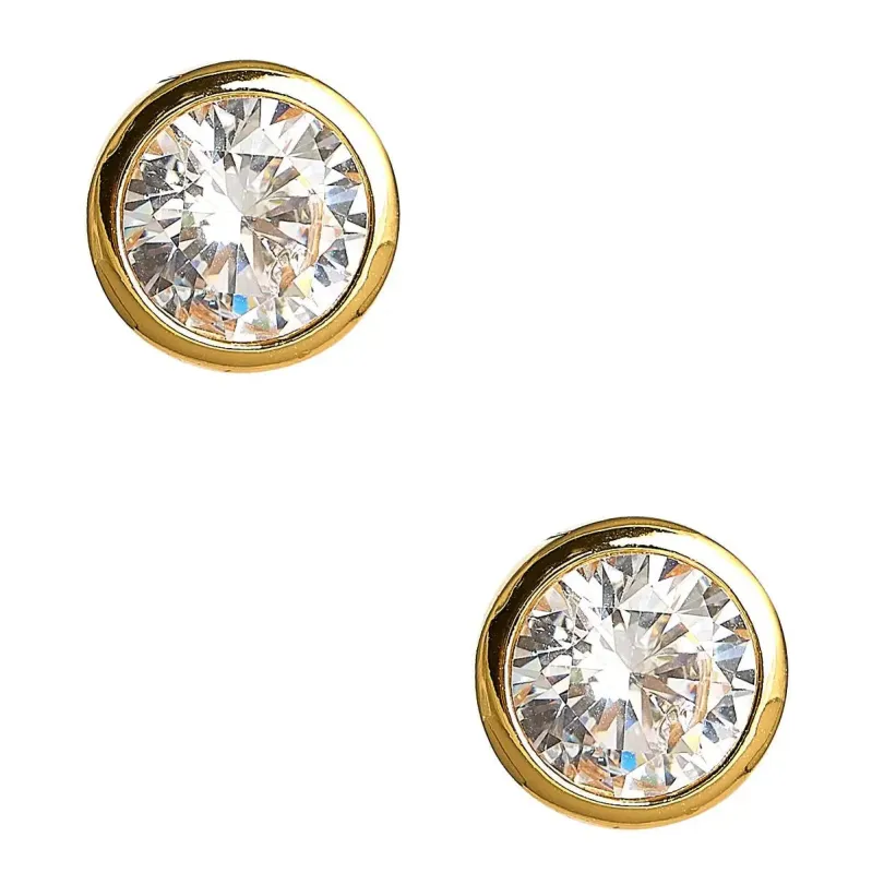 The Large Bezel Stud Earrings sold by Belletique