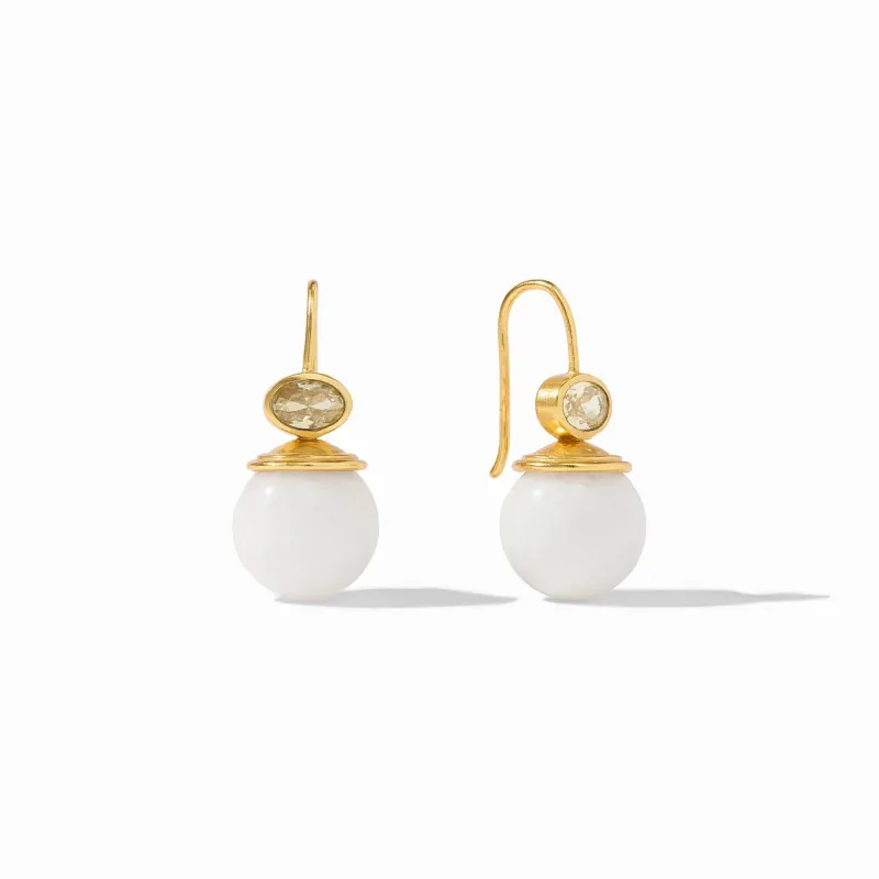 Portofino Demi Earrings | White Jade sold by Belletique
