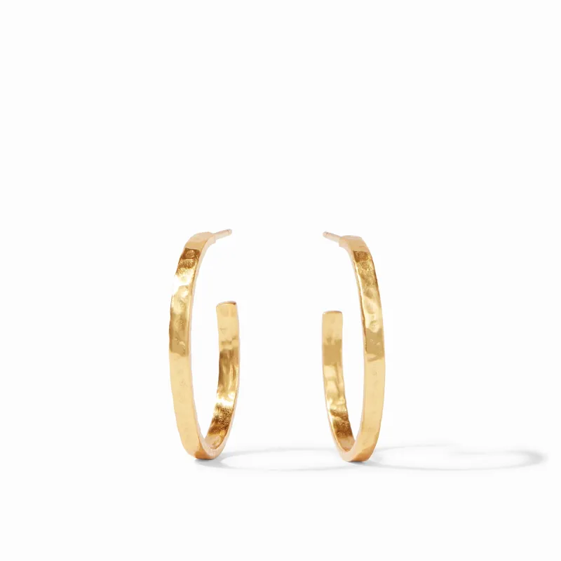 Crescent Hoop Earrings Medium | Gold sold by Belletique