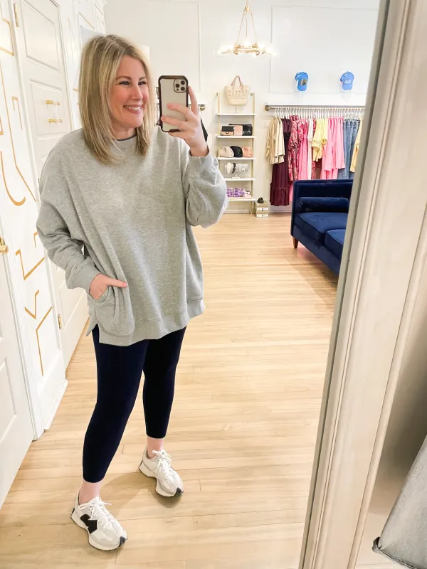 Oversized Pullover | Grey sold by Belletique