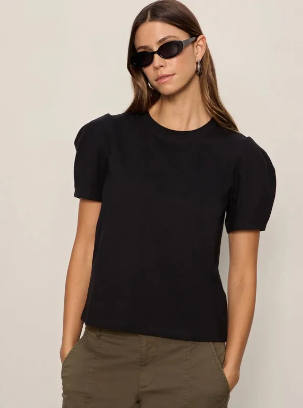 Pleated Tee | Black sold by Belletique