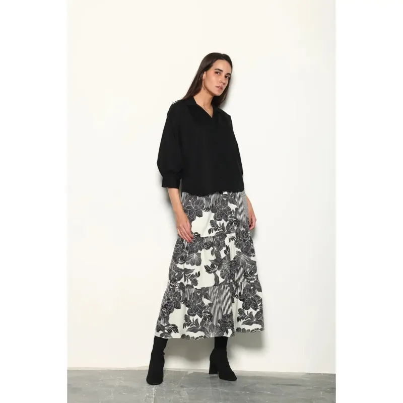 Noir Florals Ada Skirt made by Belletique