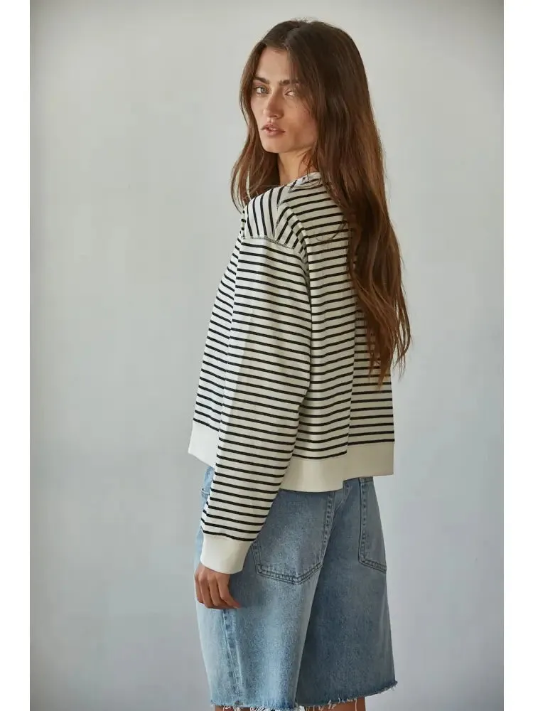 Cotton Striped Crew Top sold by Belletique product image thumbnail 2