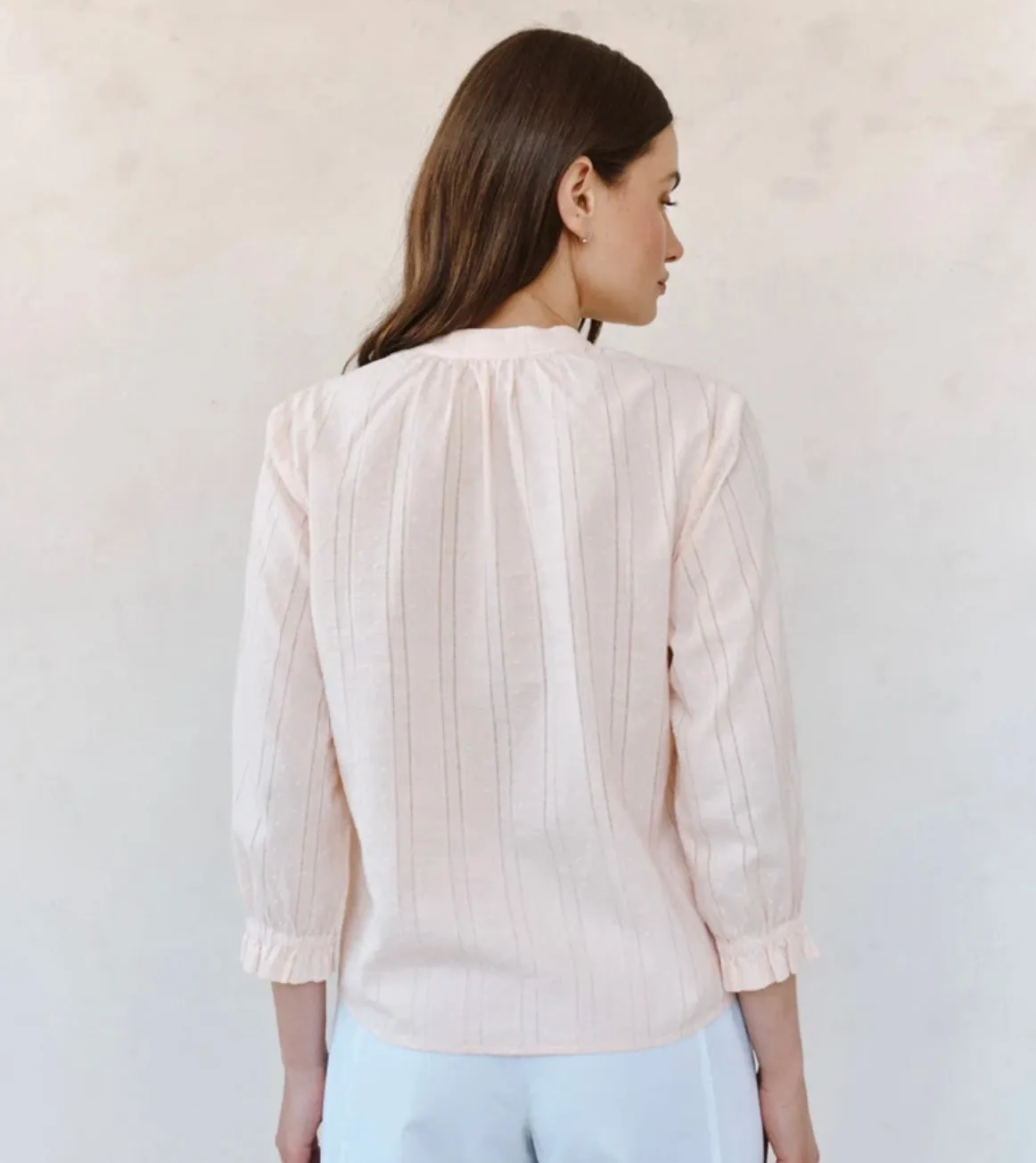 3/4 Sleeve Tie Neck Blouse - Pink Opal sold by Belletique product image thumbnail 2